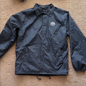 Vans Black Snap-Front Windbreaker Jacket